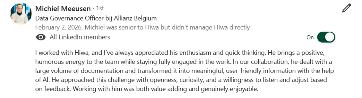 LinkedIn recommendation screenshot 3